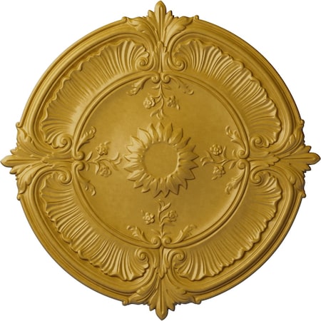Ekena Millwork Attica Acanthus Leaf Ceiling Medallion (Canopies up to 3 1/4"), 30 1/8"OD x 1 1/2"P, Iridescent Gold CM30ATIGS